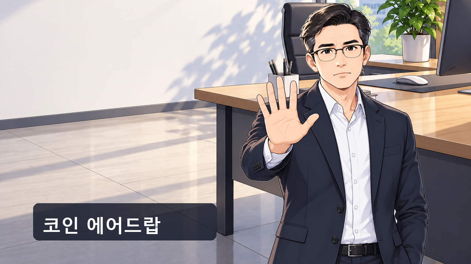 지갑 앱 화면에 뜬 코인 에어드랍 수령 알림 문구와 자격 조건 안내를 함께 확인하며 조건과 참여 방법을 신중하게 살펴보는 손과 스마트폰 클로즈업 장면