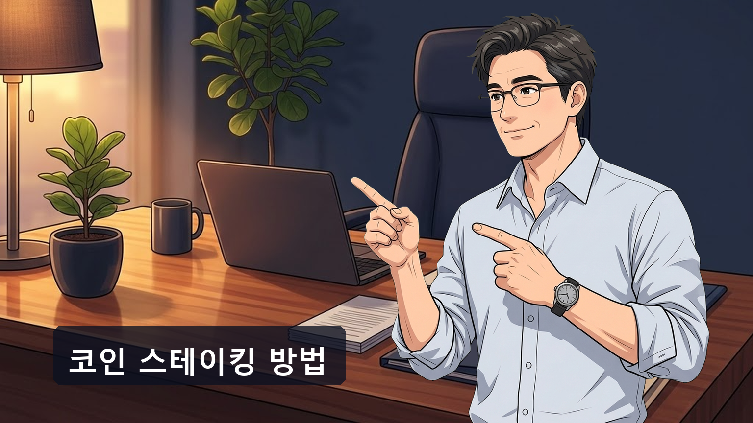스마트폰 지갑 앱에서 코인 스테이킹 방법을 확인하며 리워드율과 락업 기간 안내를 함께 살펴보는 손 클로즈업 장면으로, 참여 전 조건부터 꼼꼼히 확인하는 신중한 태도를 표현합니다